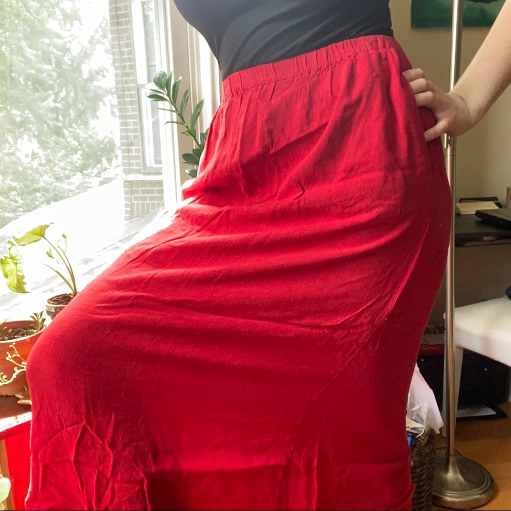 Red Maxi Skirt